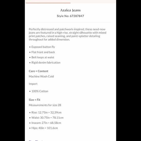 Free People Azalea Patchwork Blue Jeans Daisy Blue size 28 - Picture 4 of 14